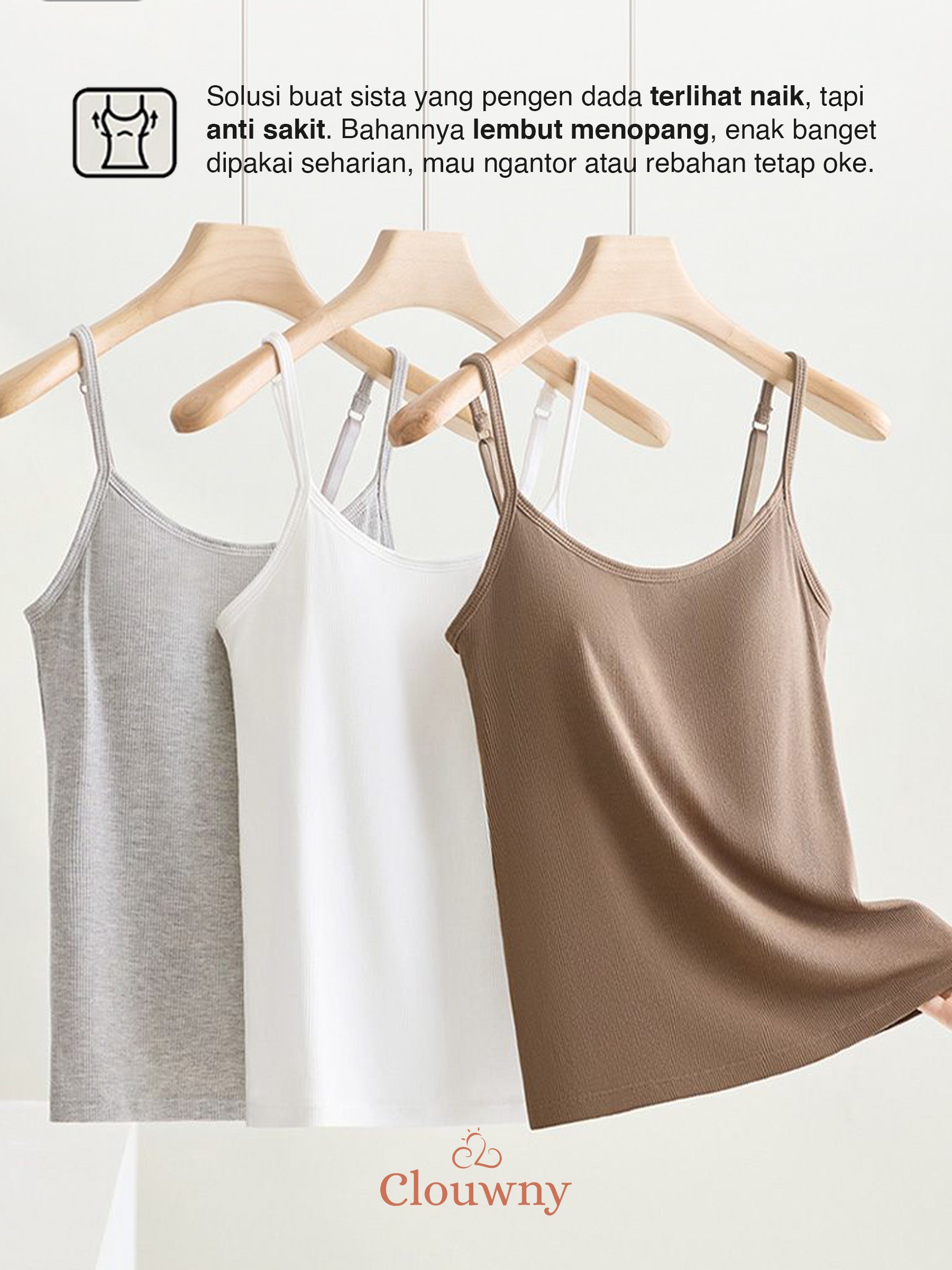 Essential Tanktop Spagheti Strap - Grey